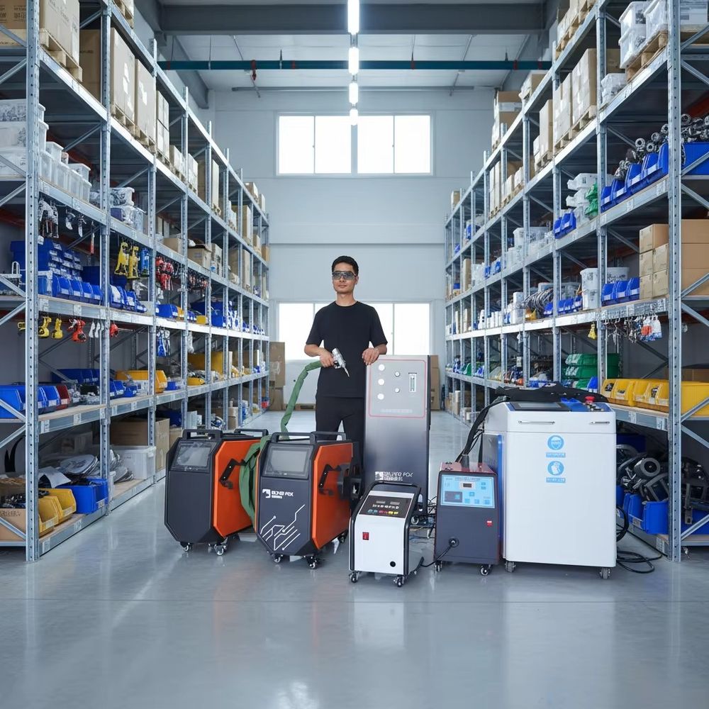Industrial Laser Welding Machine Hand Held - เครื่องเชื่อมไฟเบอร์เลเซอร์อุตสาหกรรม ระบายความร้อนด้วยอากาศ 3000W แบบพกพา พร้อมรางนำ PMI