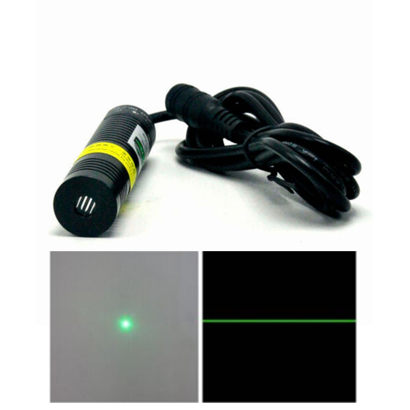Industrial Laser Module - 18X75มม. 532nm 10mW/30mW/50mW แสงสีเขียวจุด/เส้นลำแสงเลเซอร์ไดโอดโมดูลโลเคเตอร์