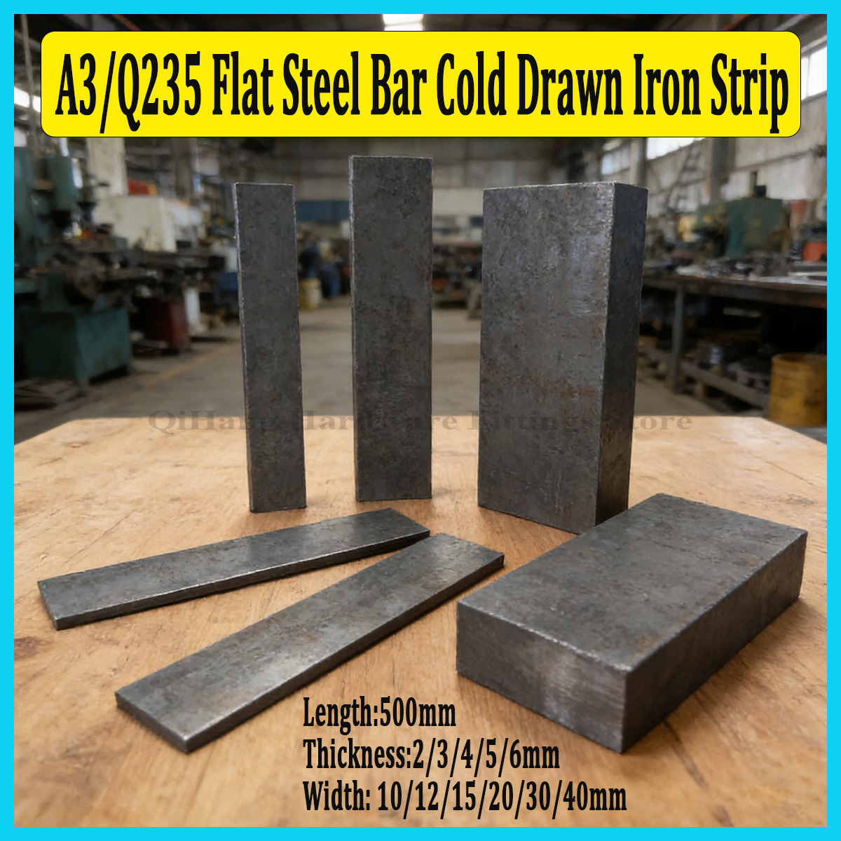 Industrial Laser Manufacturers - เหล็กเส้นแบน A3/Q235 ขนาด 500 มม. 1