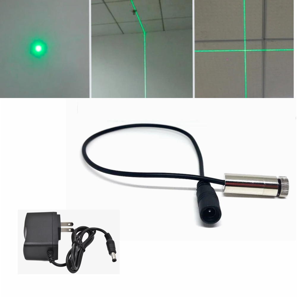 Industrial Laser Module - ปรับโฟกัสได้ 515nm 520nm 10mw Green Dot/Line/Cross