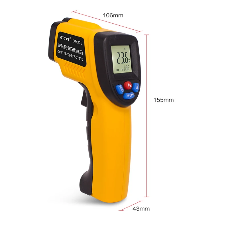 เครื่องวัดอุณหภูมิอินฟราเรดแบบ - Industrial Laser Thermometer บทวิจารณ์และราคา