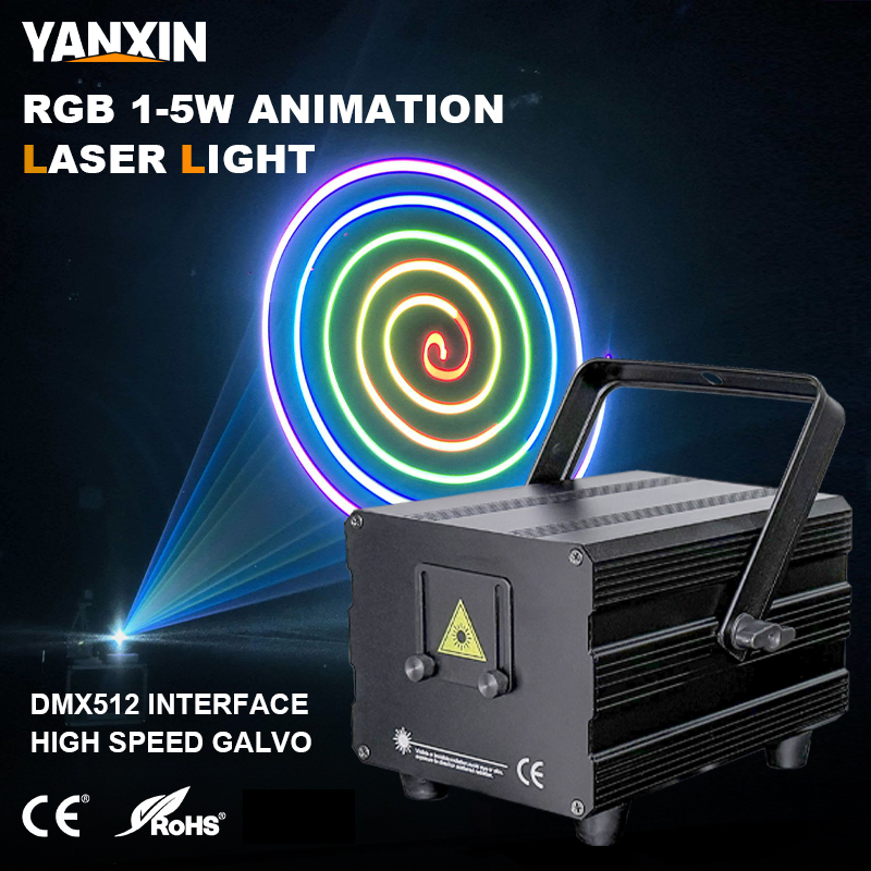ไฟเลเซอร์แอนิเมชั่น RGB 5W 2W  - Industrial Laser Projector บทวิจารณ์และราคา