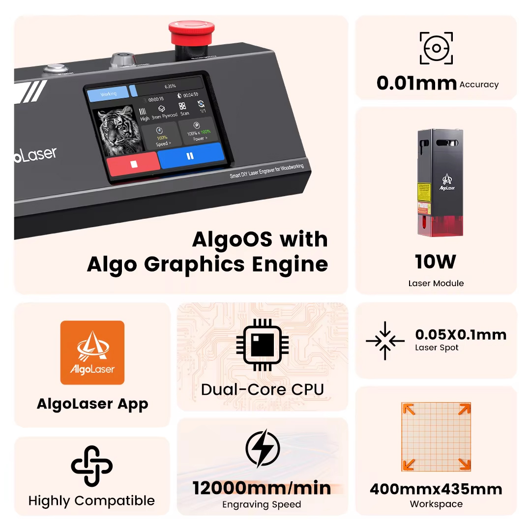 เครื่องแกะสลักเลเซอร์ CNC Algo - Industrial Laser Table บทวิจารณ์และราคา