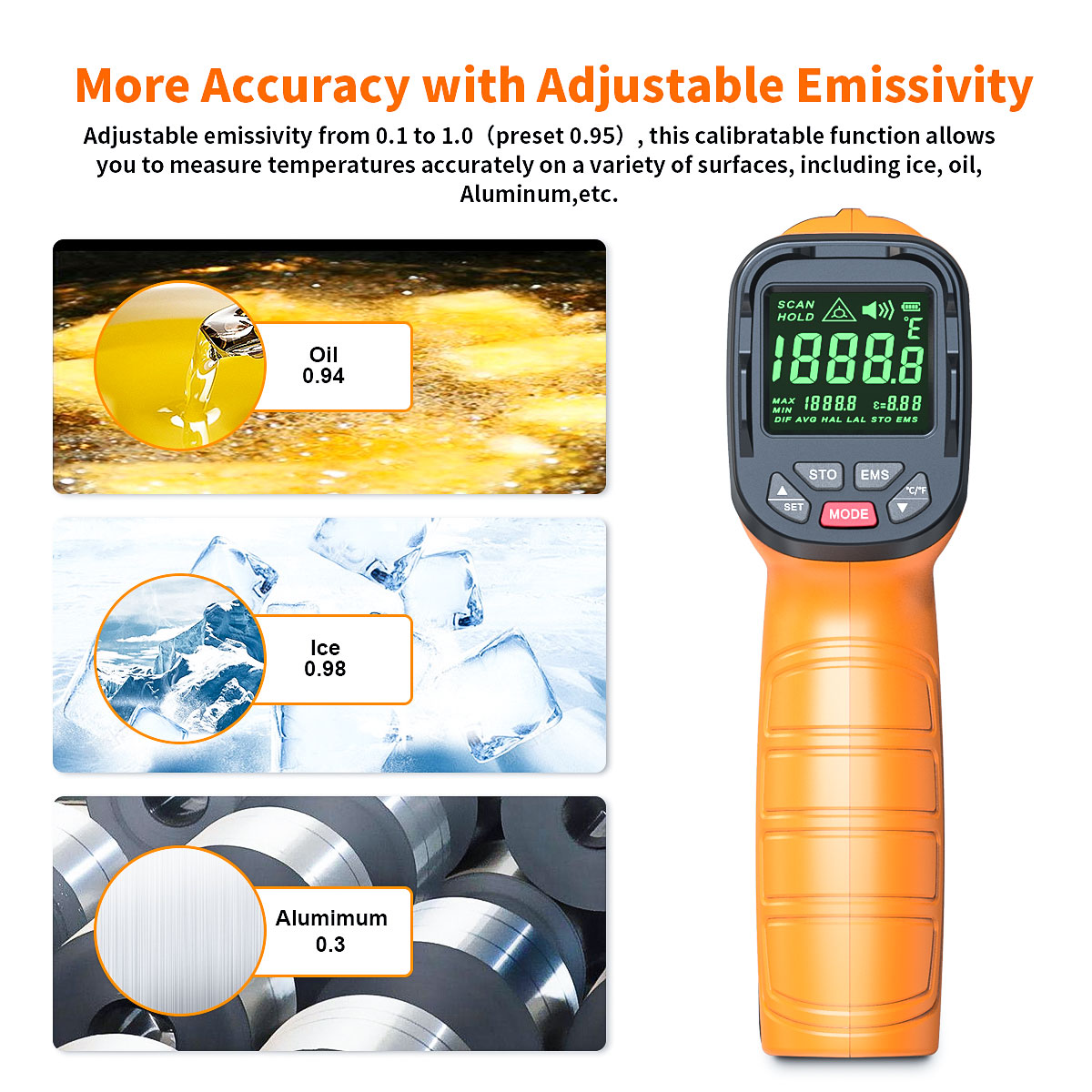 DT1000 DT1600 เครื่องวัดอุณหภู - Industrial Laser Thermometer บทวิจารณ์และราคา