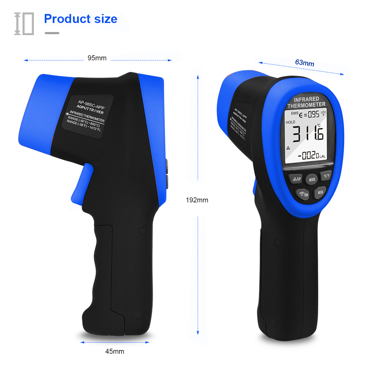 ปืนวัดอุณหภูมิอินฟราเรด HoldPe - Industrial Laser Thermometer บทวิจารณ์และราคา